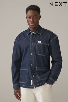 Blue and black denim jacket clearance