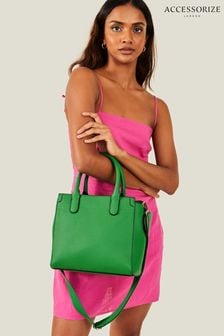 Accessorize Green Handheld Bag with Webbing Strap (B00263) | TRY 1.122