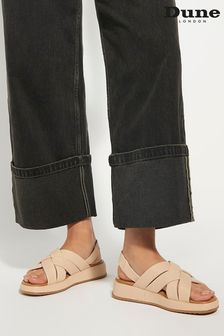 Dune London Brown Laters Strap Sandals (B00460) | $151