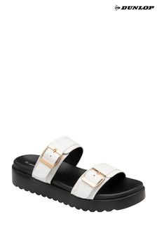 Dunlop White Open Toe Mules Sandals (B01145) | AED177