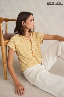 White Stuff Yellow Nelly Embroidered Blouse (B01324) | 188 SAR