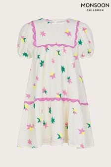Monsoon Natural Star Print Dress (B01343) | €40 - €47