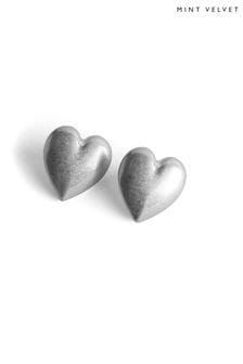 Mint Velvet Silver Tone Heart Earrings (B01399) | €35