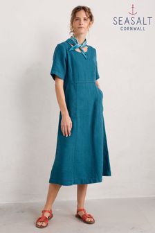 Blau - Seasalt Cornwall Grass Kurzgröße Kleid mit Wellenmuster (B01408) | 121 €