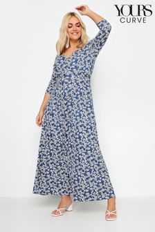 Yours Curve Blue Tiered Maxi Dress (B01428) | €52