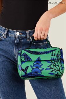 Accessorize Green Print Top Handle Cross-Body Bag (B01434) | AED190