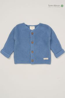 Homegrown Blue Organic Cotton Knitted Cardigan (B01476) | €22.50