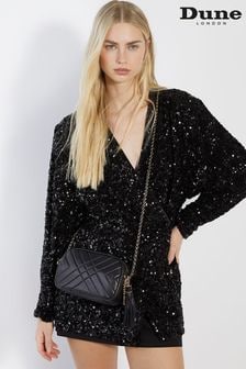 Dune London Black Chrome Chancery Cross-Body Bag (B01483) | $188