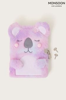 Monsoon Purple Koala Faux Fur Notebook (B01658) | €15.50