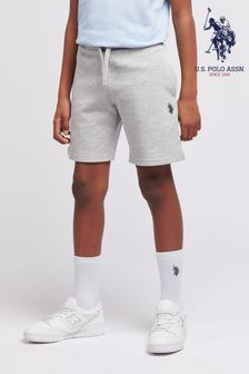 Grijs - U.S. Polo Assn. sweatshort met twee-poloruiters-logo voor jongens (B01661) | €46 - €55