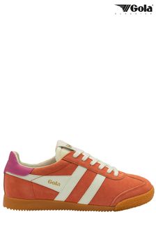 כתום - Gola Ladies Elan Suede Lace-up Trainers (B01663) | ‏453 ‏₪