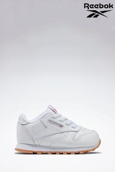 Белые детские кожаные кроссовки Reebok Classic (B01696) | €55