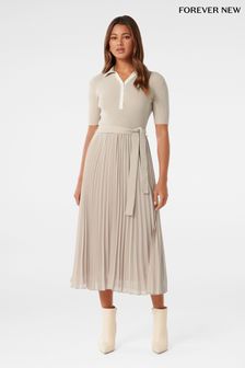 Forever New Natural Melody Polo Collar Knit Dress (B01800) | $183