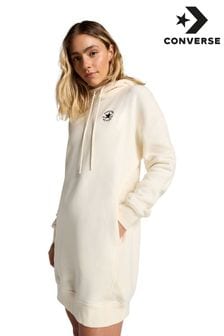 Converse Cream Longline Embroidery Hoodie Dress (B01839) | €100