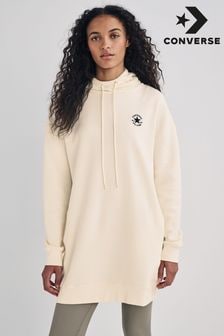 Converse Cream Longline Embroidery Hoodie Dress (B01839) | $111