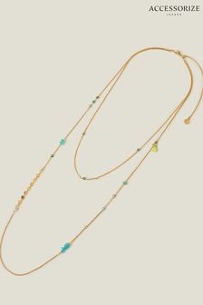 Accessorize 14-karätig vergoldete, lange, mehrreihige Halskette (B01872) | 37 €