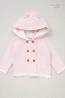Rock-A-Bye Baby Boutique Blue Hooded Bear Cotton Knit Cardigan