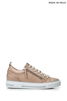 Moda in Pelle Natural Brayleigh Hidden Wedge Trainers With Contrast Counter and Tassle Z