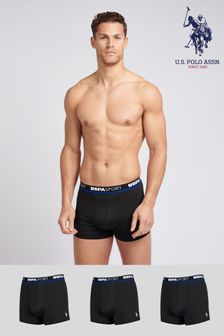 U.s. Polo Assn. Herren Sports Boxershorts im 3er-Pack, Schwarz (B02028) | 47 €