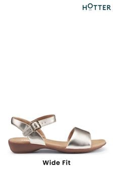 Hotter Gold Tropic Buckle Wide Fit Fit Sandals (B02161) | LEI 472