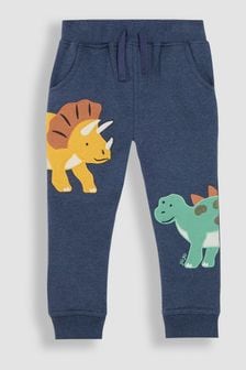 JoJo Maman Bébé Indigo Blue Dinosaur Appliqué Pet in Pocket Joggers (B02198) | CA$57