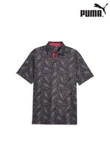 Puma Black CLOUDSPUN Mens Golf Paisley Polo Shirt (B02208) | kr714
