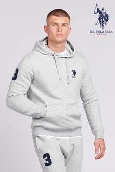 U.S. Polo Assn. Grey Mens Classic Fit Player 3 Hoodie (B02232) | $120