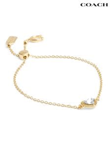 Coach Gold Tone Halo Heart Slider Bracelet (B02421) | 117 €