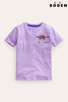 Boden Purple Dinosaur Front & Back Printed T-Shirt (B02447) | KRW40,600 - KRW44,800