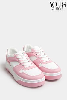 Yours Curve Pink Chunky Trainers In Extra Wide EEE Fit (B02480) | AED189