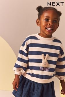 Navy Blue Long Sleeve Sweat Dress (3mths-7yrs) (B02535) | $29 - $36