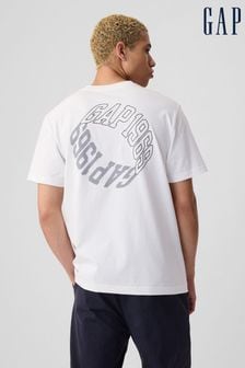 Biały - Gap 1969 Logo Short Sleeve Crew Neck T-shirt (B02619) | 100 zł