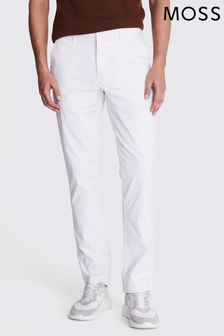 MOSS White Tailored Chino Trousers (B02678) | kr779