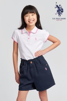 U.S. Polo Assn. Girls Cap Sleeve Polo Shirt