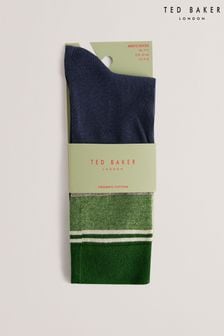 Ted Baker Green Sokkfor Striped Socks (B02762) | OMR5