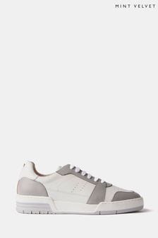 Mint Velvet Grey Leather Trainers (B02872) | €168