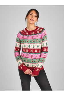 Women s Pink Christmas Jumper Print Christmasclothing Next Ukraine