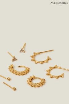 Accessorize 14ct Gold Plated Earrings 4 Pack (B04025) | ₪ 101