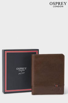 بني - حافظة بطاقات جلد صغيرة ثنائية الطي The London من Osprey London (B04195) | 414 ر.س