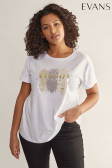 Białe tło - Evans Adore' Print T-shirt (B04256) | 140 zł