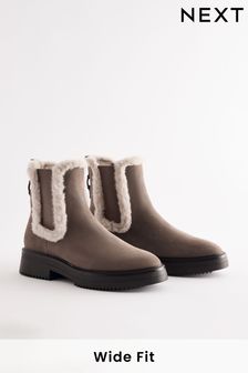 Womens wide fit leather chelsea boots best sale