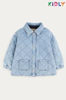 Niebieska pikowana kurtka koszulowa Kidly (B04339) | 250 zł
