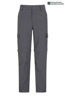 Mountain Warehouse Grey Mens Explore Convertible Walking Trousers (B04433) | SGD 93