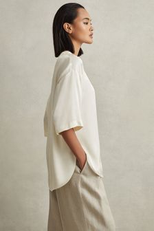 Reiss Ivory Anya Relaxed Satin Blouse (B04442) | 61,740 Ft