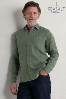 Seasalt Cornwall Green Mens Curator Shirt (B04571) | $154
