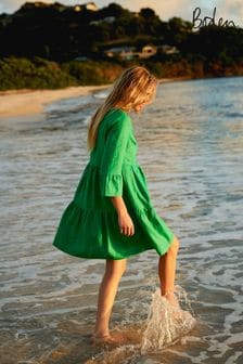 Boden Green Sophia Linen Short Dress (B04728) | AED638