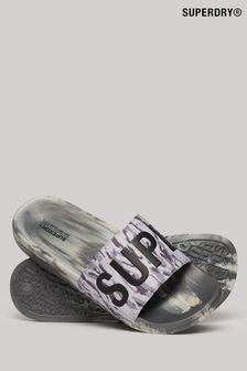 Superdry Grey Vegan Camo Pool Sliders (B04748) | €38