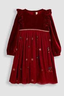 JoJo Maman Bébé Red Cherry Sequin Party Dress (B04886) | $65 - $75