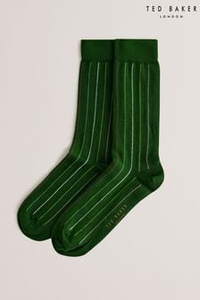 Ted Baker Green Sokkthr Vertical Stripe Socks (B04992) | LEI 60