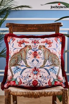 Joe Browns Pink Luxe Leopard Floral Print Reversible Cushion (B05063) | OMR17